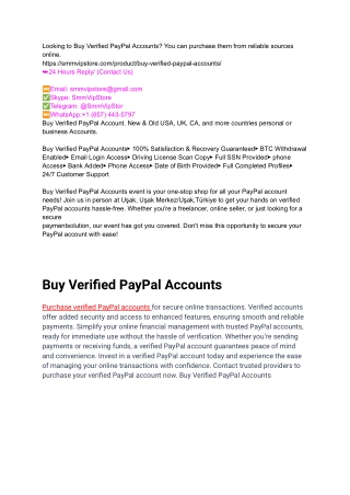 Buy Verified PayPal Accounts