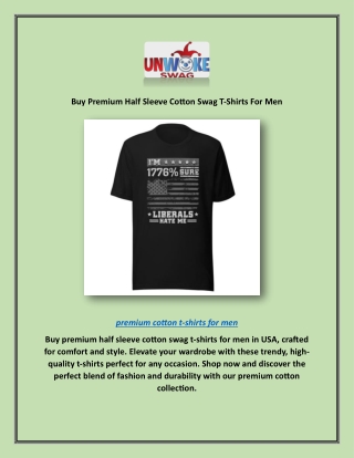 Buy Premium Half Sleeve Cotton Swag T-Shirts For Men