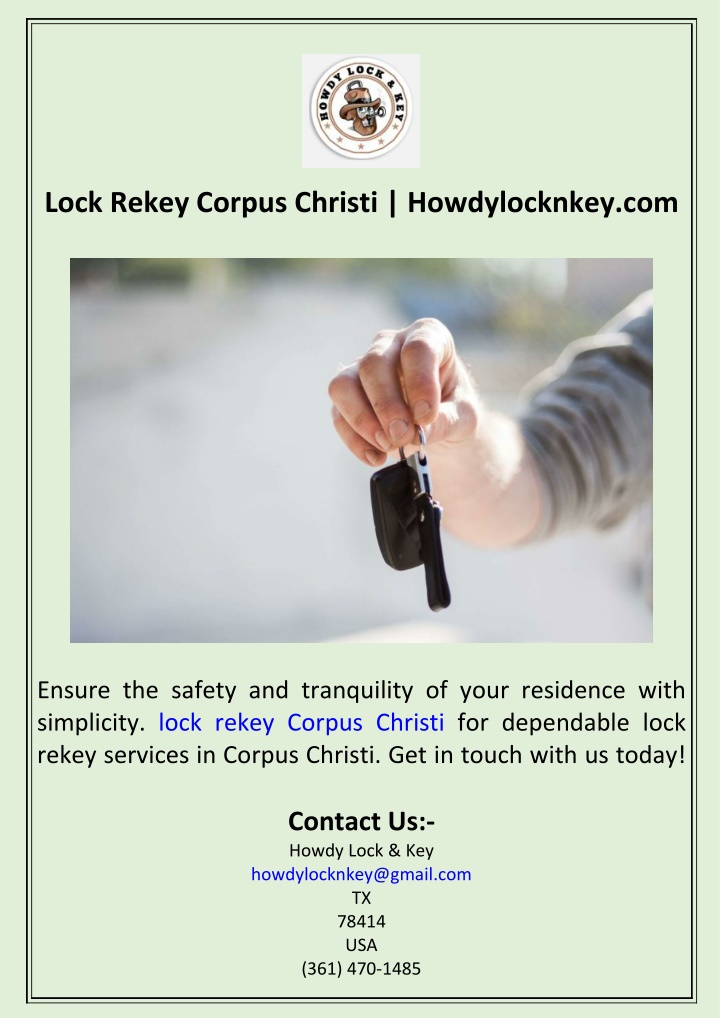 lock rekey corpus christi howdylocknkey com