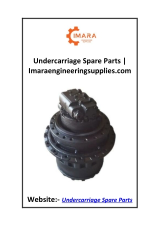 undercarriage spare parts