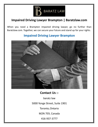 impaired driving lawyer brampton baratzlaw com