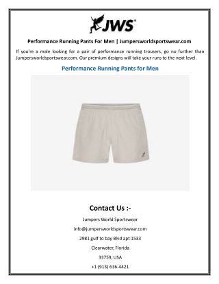 Performance Running Pants For Men  Jumpersworldsportswear.com