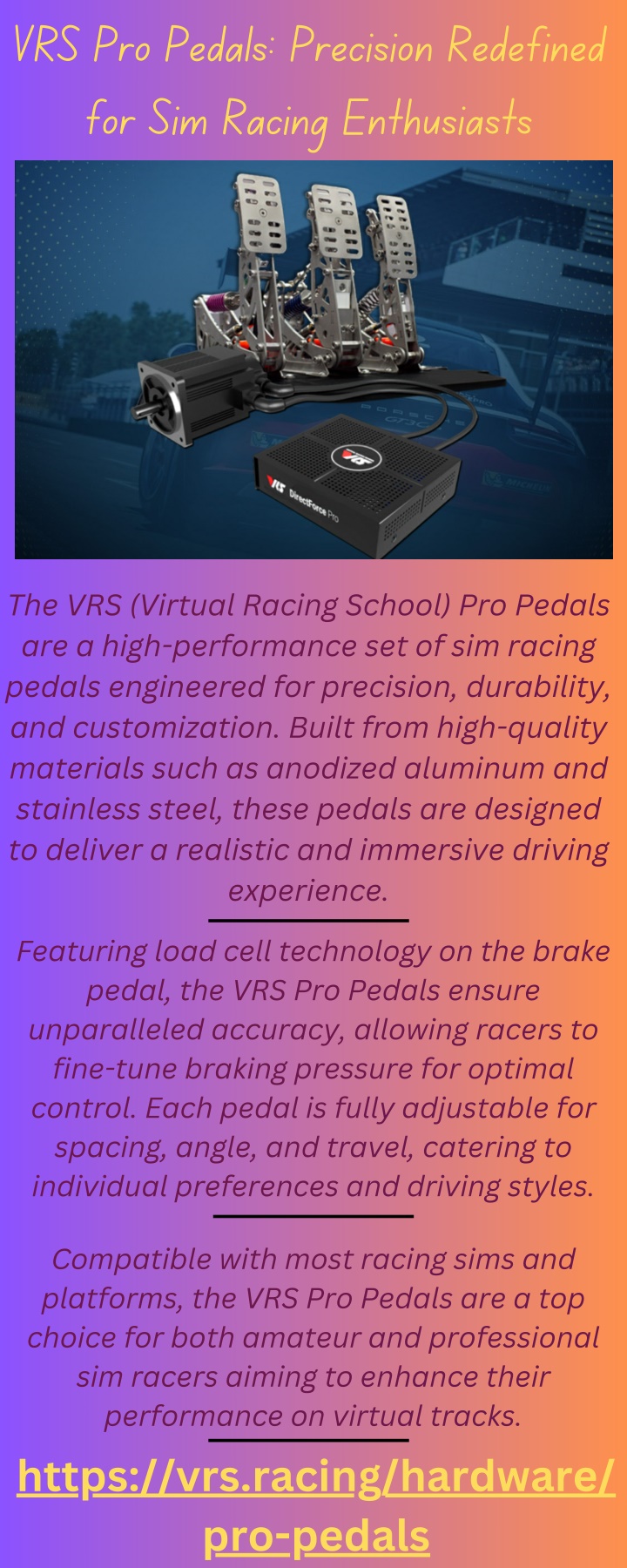 vrs pro pedals precision redefined for sim racing