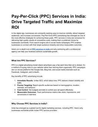 pay per click ppc services in india drive