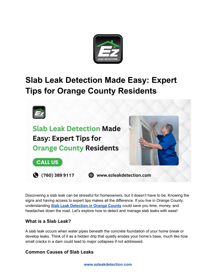 slab leak detection made easy expert tips