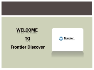 welcome to frontier discover