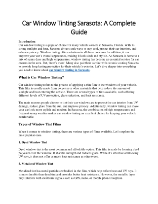 car window tinting sarasota a complete car window