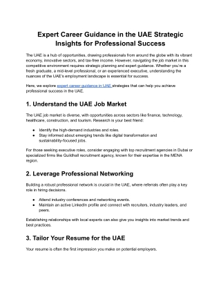 Expert Career Guidance in UAE Your Pathway to Success