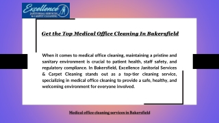 Get the Top Medical Office Cleaning In Bakersfield