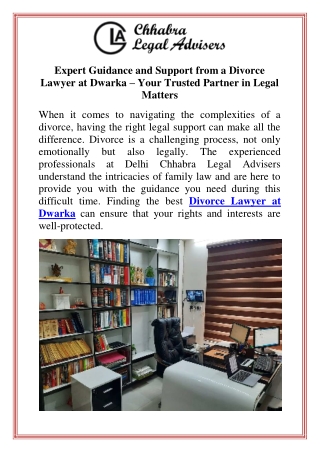 Expert Guidance and Support from a Divorce Lawyer at Dwarka  Your Trusted Partner in Legal Matters