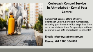 Cockroach Control Service in Ahmedabad - Komal Pest Control