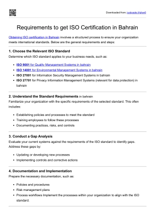 Requirements to get ISO Certification in Bahrain