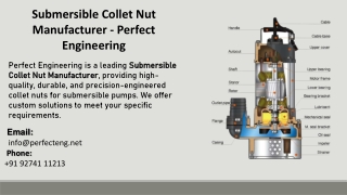Submersible Collet Nut Manufacturer - Perfect Engineering