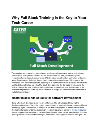 Why Full Stack Training is the Key to Your Tech Career