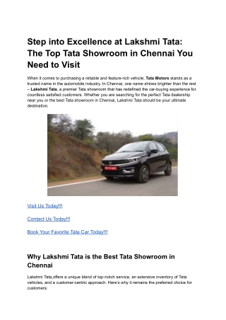 Step into Excellence at Lakshmi Tata_ The Top Tata Showroom in Chennai You Need to Visit