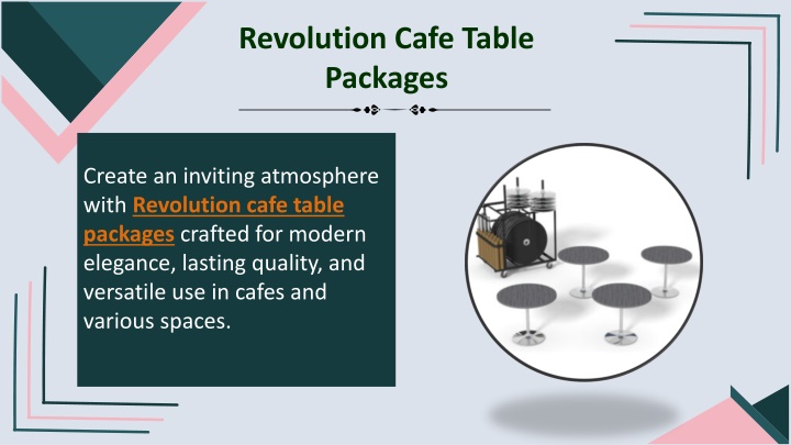 revolution cafe table packages