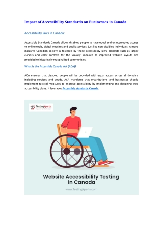 Impact of Accessibility Standards on Businesses in Canada