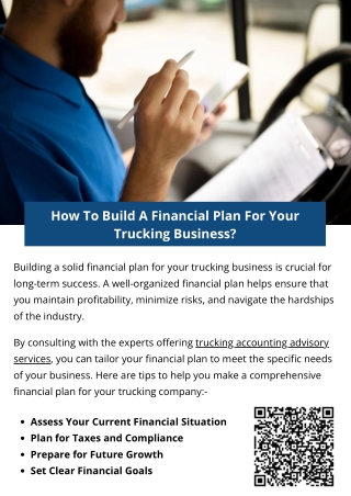 How To Build A Financial Plan For Your Trucking Business?