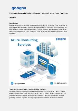 unlock the power of cloud with goognu s microsoft