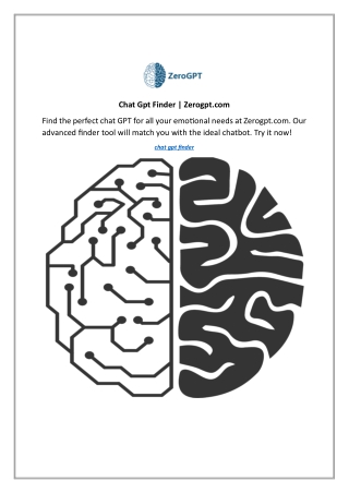 Chat Gpt Finder | Zerogpt.com