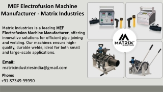 mef electrofusion machine manufacturer matrix