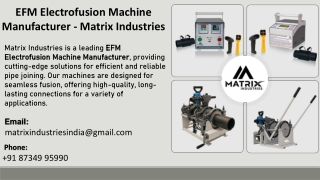 EFM Electrofusion Machine Manufacturer - Matrix Industries