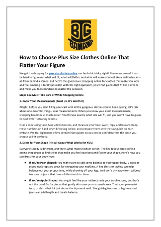 How to Choose Plus Size Clothes Online That Flatter Your Figure