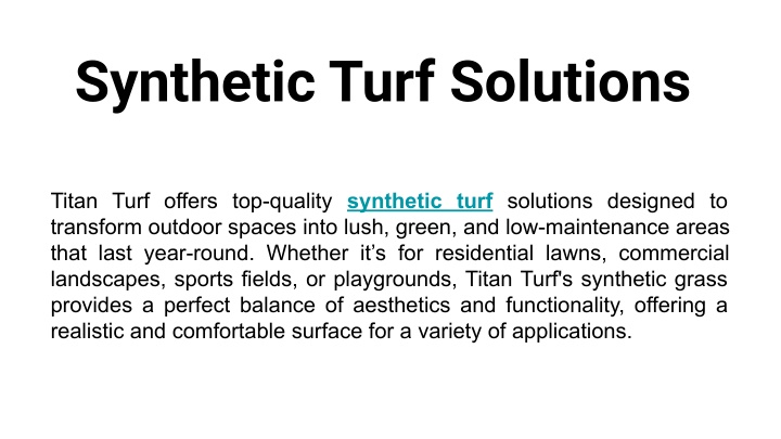 synthetic turf solutions