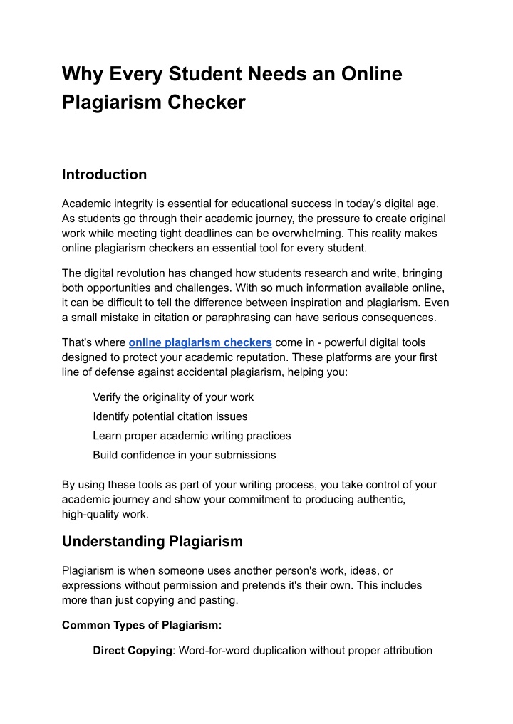 why every student needs an online plagiarism