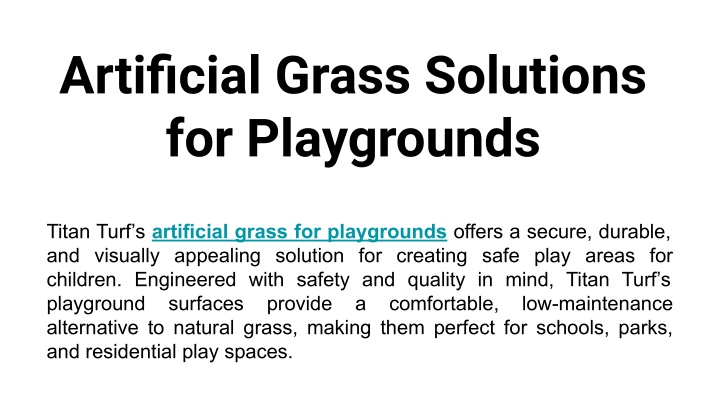 artificial grass solutions for playgrounds