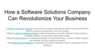 how a software solutions company