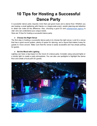 10 Tips for Hosting a Successful Dance Party