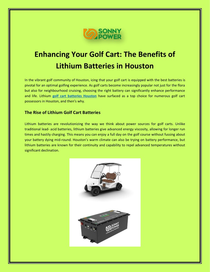 enhancing your golf cart the benefits of lithium