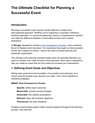 The Ultimate Checklist for Planning a Successful Event