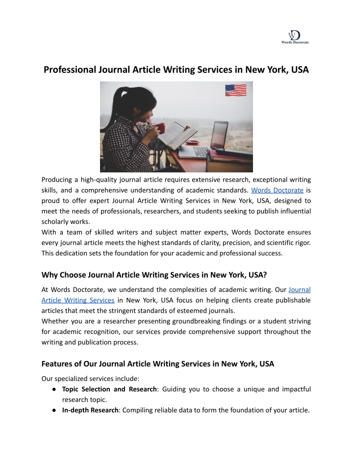 professional journal article writing services