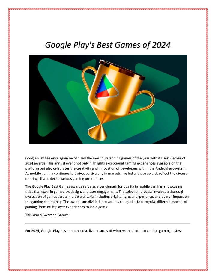 google play s best games of 2024