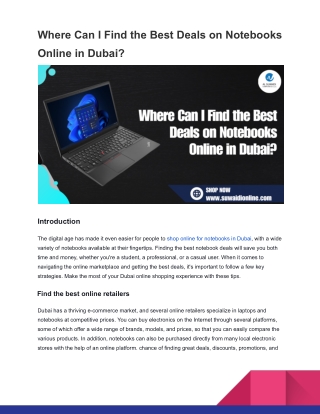 Where Can I Find the Best Deals on Notebooks Online in Dubai_