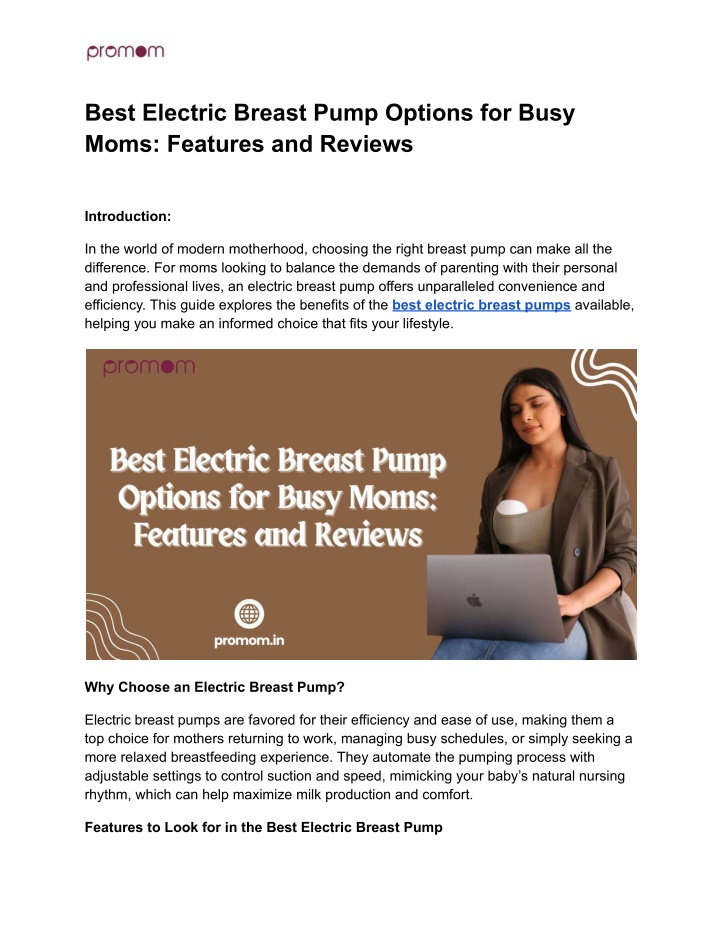 best electric breast pump options for busy moms