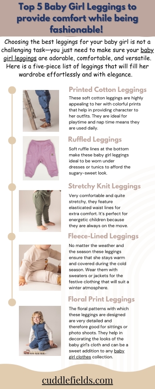 Top 5 Baby Girl Leggings to provide comfort while being fashionable!