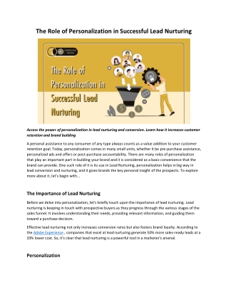 The Role of Personalization in Successful Lead Nurturing