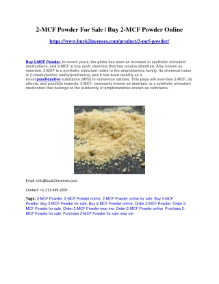 Buy 2-MCF Powder Online