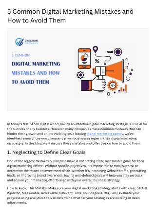 5 common digital marketing mistakes