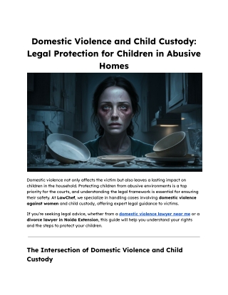 Domestic Violence and Child Custody_ Legal Protection for Children in Abusive Homes