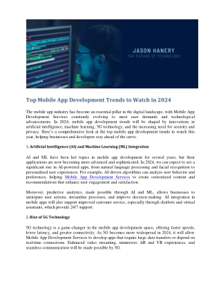 Top Mobile App Development Trends to Watch in 2024