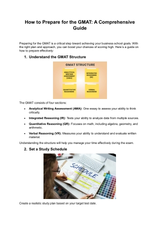 How to Prepare for the GMAT A Comprehensive Guide