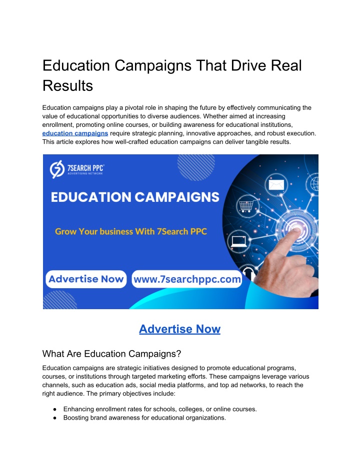 education campaigns that drive real results