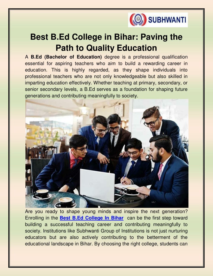 best b ed college in bihar paving the path