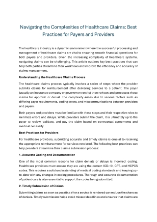 Healthcare Claims Processing | End-to-End Healthcare Claims Management Solutions