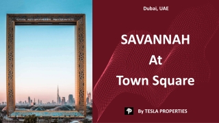 SAVANNAH In Town Square By Tesla Properties a Real Estate Company In Dubai