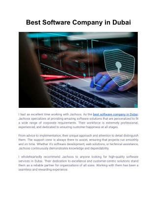 Best Software Company in Dubai